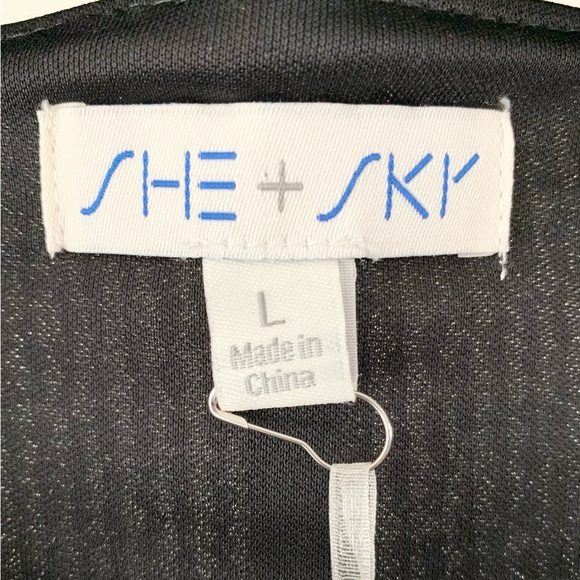 She + Sky Sequin Long Sleeve Belted Romper - Picture 12 of 12